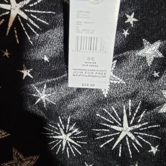 NWT BEAUTIFUL SILKY Black Starred Nightgown - S, L, or XL - Picture 3 of 10